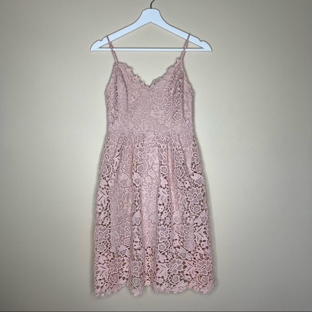 ASTR The Label Blush Pink A-Line Lace Dress